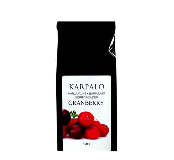 Dried and ground cranberry powder from Finland. Size 100 g.