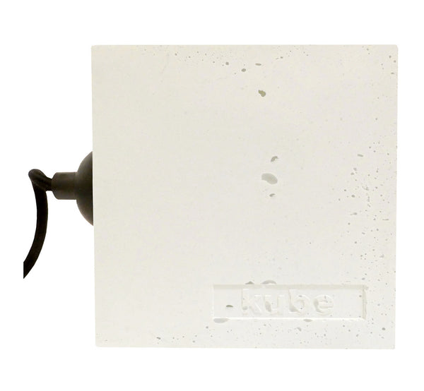 Concrete table lamp cube white, 10x10x10 cm, 3.94x3.94x3,94”, weight 1 kg, handmade Scandinavian style.