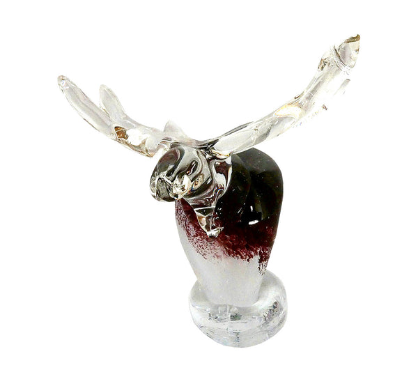 Decorative elk glass figurine, 16x12 cm, 6.30x4.72”, hand blown, recycled glass, Scandinavian..