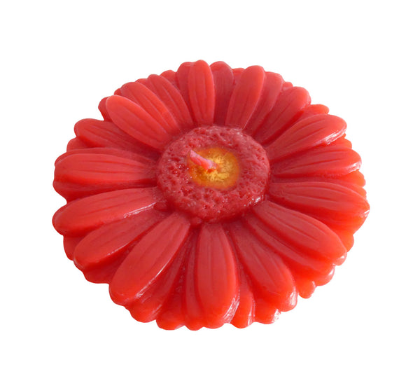 Handmade gerbera flower candle red, height 6 cm 2.36", diameter 10 cm 3.94".