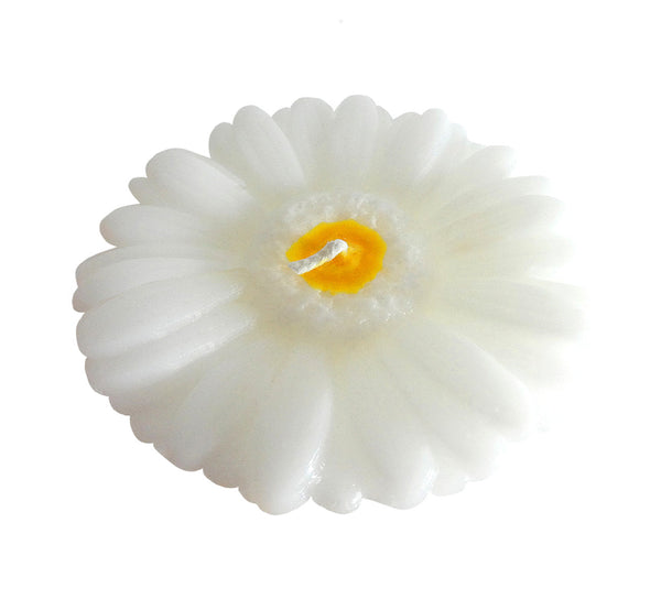 Handmade gerbera flower candle white, height 6 cm 2.36", diameter 10 cm 3.94".