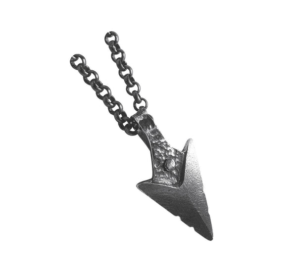 Mythology silver Tapio forest lord, triangle necklace small, 4.5 cm, 1.77”, chain 70 cm, handmade in Finland.
