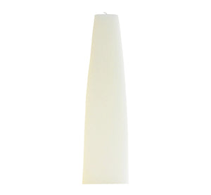 White tapered square pillar candle, 100% stearin, 20cm, 7.87 inch, bottom 5.0 cm, 1.97 inch, 40 hours, artisan made.
