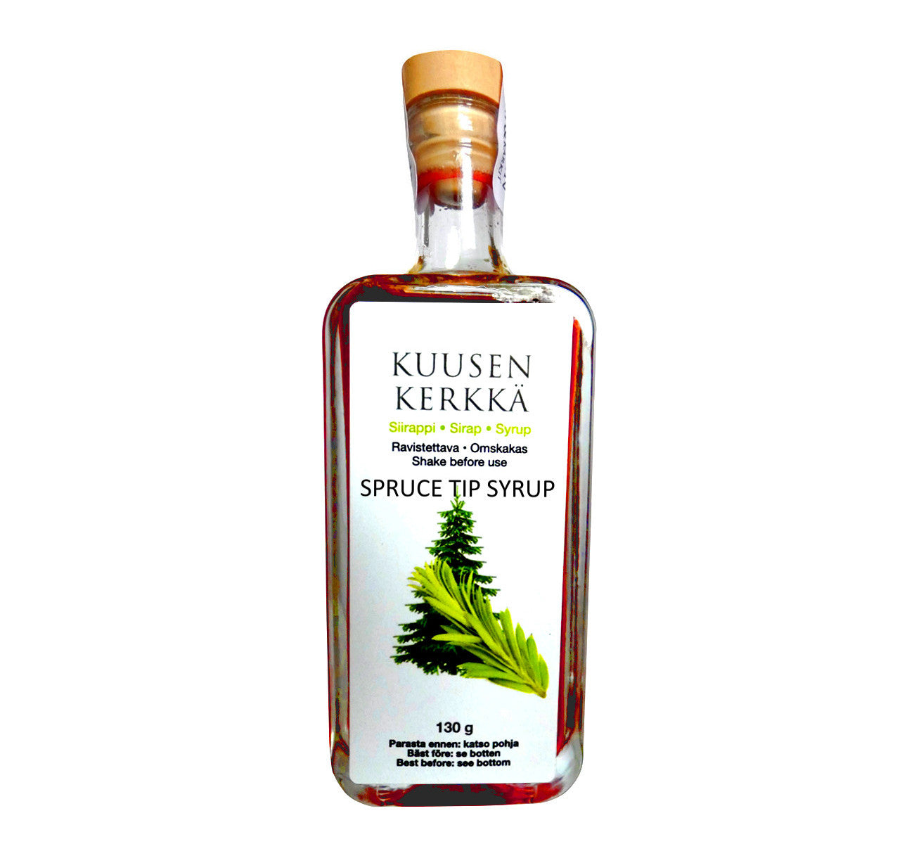 Gourmet wild spruce tip syrup all natural, 130 g, handmade in Finland from pure Lapland spruces.