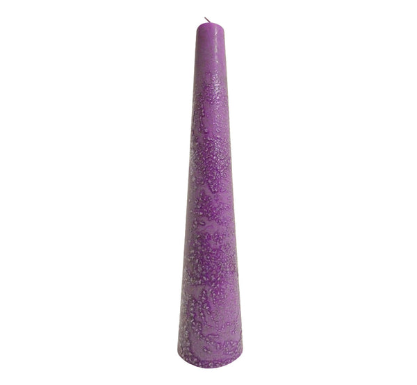 Violet cone candle, height 25 cm 9.84", bottom diameter 5.5 cm 2.17" pure plant based stearin, handmade vegan.