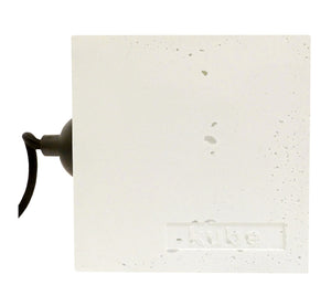 Concrete table lamp cube white, 10x10x10 cm, 3.94x3.94x3,94”, weight 1 kg, handmade Scandinavian style.