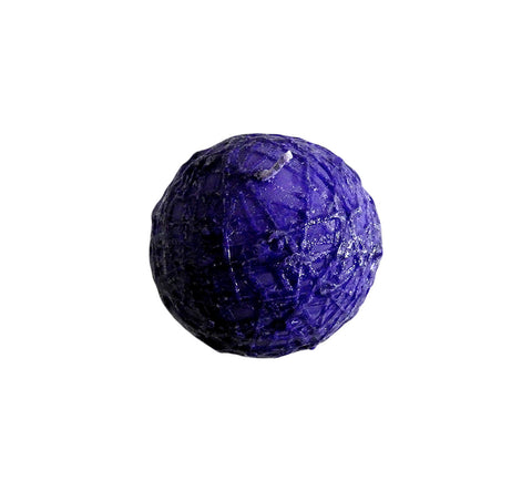 Violet embossed ball candle, artisan handmade, 6 cm 2.36 inch, diameter 6.5 cm 2.56 inch, burn time 10h, Scandinavian.