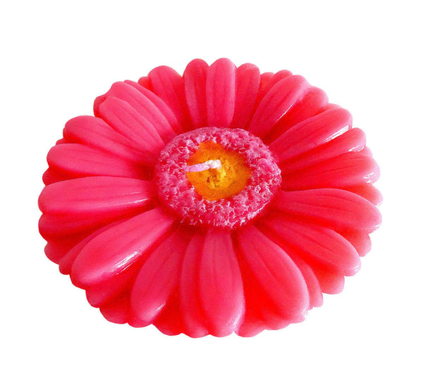 Handmade gerbera flower candle red, height 6 cm 2.36", diameter 10 cm 3.94". 