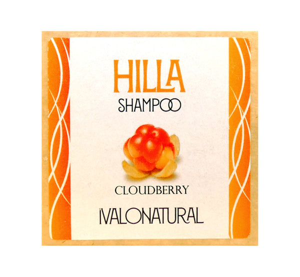Handmade natural organic wild cloudberry shampoo bar, height 2.5 cm, 0.99", diameter 5 cm, 1,97".