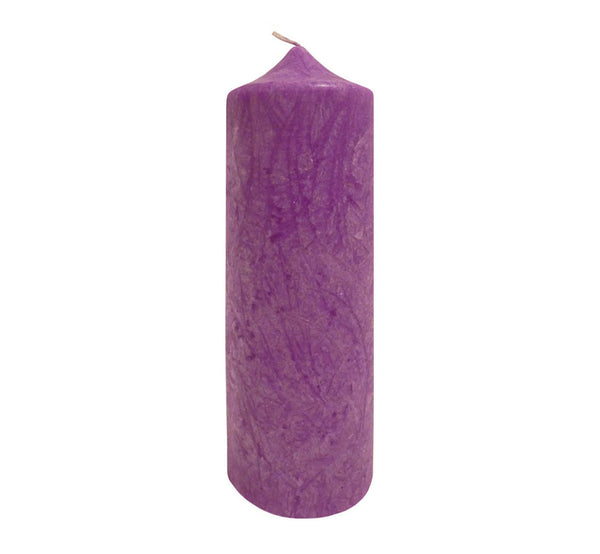 Violet tall pillar candle, long burn time 80 hour, vegan stearin, height 21 cm 8.27”, diameter 7 cm 2.76”, handmade Scandinavia.