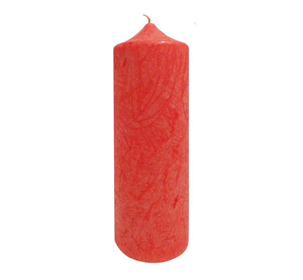 Red tall pillar candle, long burn time 80 hour, vegan stearin, height 21 cm 8.27”, diameter 7 cm 2.76”, handmade Scandinavia.