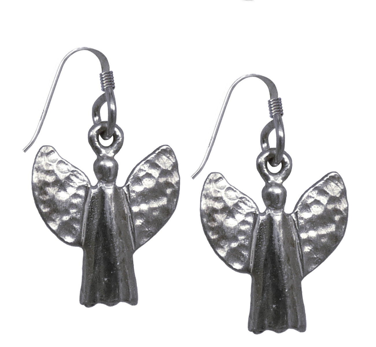 Sterling silver guardian angel hook earrings, 1.3 cm, 0,51”, handmade in Finland. Gives you hope, faith and confidence.