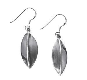 Mythology silver earrings happy ones, oval silver plates, height: 2.5 cm, 0.98 inch, stud or hook earrings, goldsmith made.