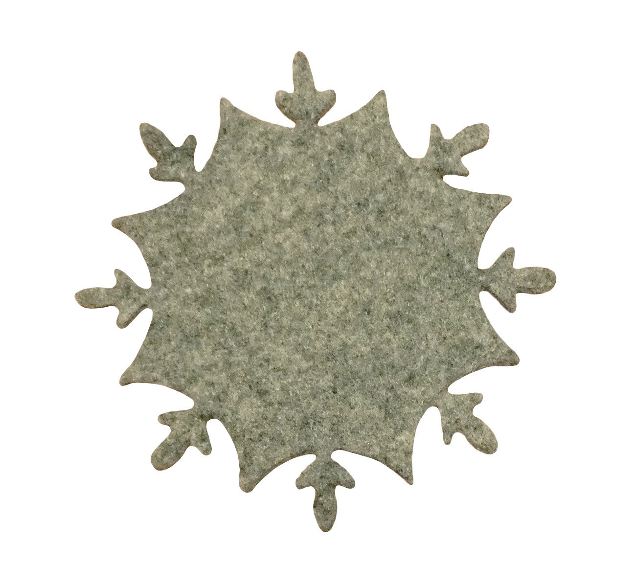 Gray wool felt Nordic style coaster snowflake, 5 mm 0.20” thick, diameter 13 cm, 5,12”, handmade.